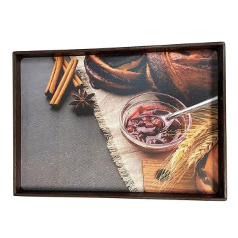 Поднос деревянный Panairo Catalina 41.5x29.5х2.5 см коричневый