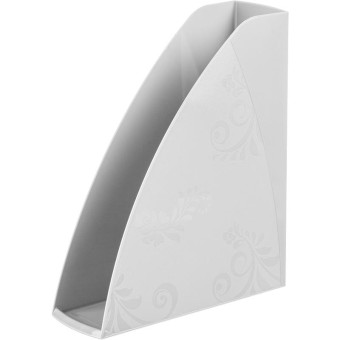Лоток вертикальный для бумаг 85 мм Комус Art Deco пластиковый белый