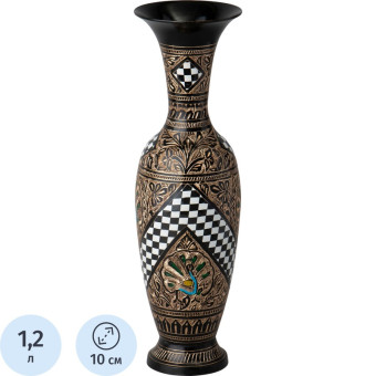 Ваза для цветов Lefard коричневая (высота 34 см)