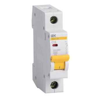 Выключатель автоматический модульный IEK ВА47-29 1п 16А C 4500А (MVA20-1-016-C)