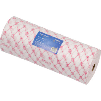 Салфетка одноразовая нестерильная в рулоне с перфорацией 35 x 70 см (розовая, 100 штук в рулоне)