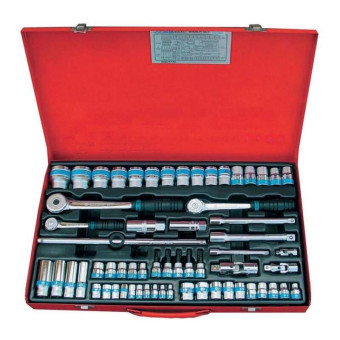 Набор головок шестигранных King Tony 4-32 мм 1/4" и 3/8" и 1/2" 62 предмета (9564MR)