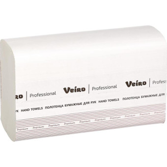 Полотенца бумажные листовые Veiro Professional F2 Premium Z-сложения 2- слойные 21 пачка по 200 листов (артикул производителя KZ303)