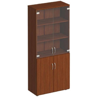 Шкаф для документов Комфорт К.379 со стеклом (орех французский, 800х380х2000 мм)