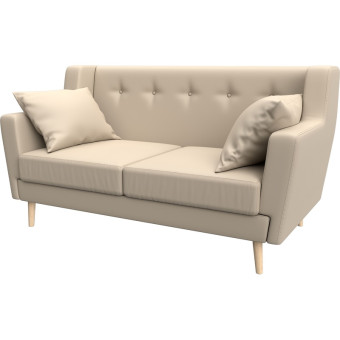 Диван двухместный Horeca Брайтон 2 бежевый экокожа