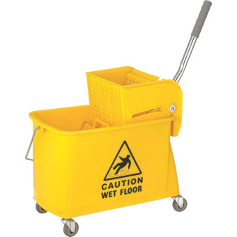 Ведро на колесах 20л 2 отделения с мех.отжимом желтое