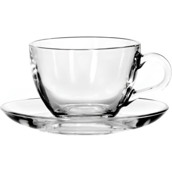 Чайная пара Pasabahce Бейзик стеклянная 238 мл (6 штук в упаковке)