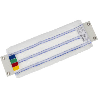 Насадка МОП прямоугольная A-VM микрофибра 34х10 см белая/синяя