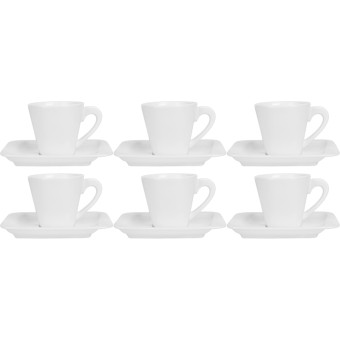 Кофейная пара Sam&Squito Quadro фарфоровая 80 мл (6 штук в  упаковке)