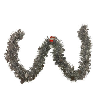 Мишура новогодняя серебристая 200x9 см