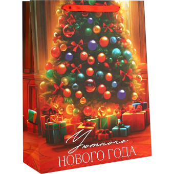 Пакет подарочный ламинированный Дарите Счастье Уютный Новый Год (31x40x11.5 см)