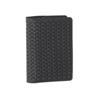 Обложка на паспорт Кожевенная Мануфактура Итальянская плетенка из натуральной кожи черного цвета (Op5011303)
