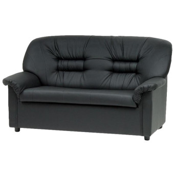 Диван двухместный Chelsea раскладной черный (искусственная кожа)