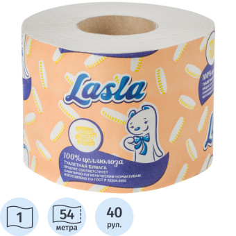 Бумага туалетная 1-слойная белая (40 рулонов в упаковке)