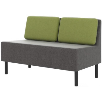 Модуль диван прямой Select 2-М двухместный серый/зеленый (ткань)