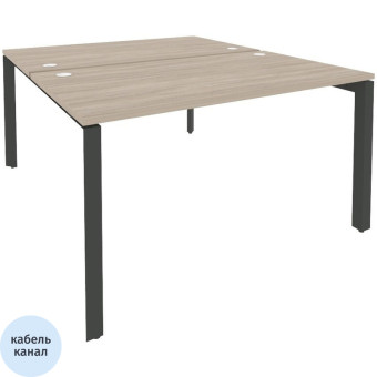 Рабочая станция на 2 рабочих места Onix-П (дуб аттик/антрацит, 1380х1635х750 мм)