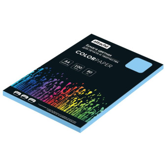 Бумага цветная для печати Attache голубая пастель (А4, 80 г/кв.м, 100 листов)