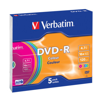 Диск DVD-R Verbatim 4,7 GB 16x (5 штук в упаковке)