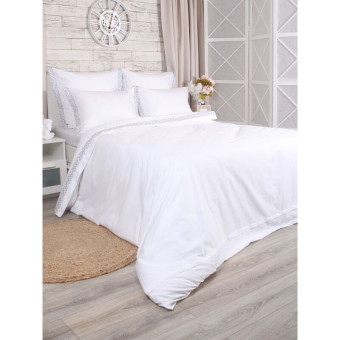 Постельное бельё Mona Liza Glamour White (евро, сатин)