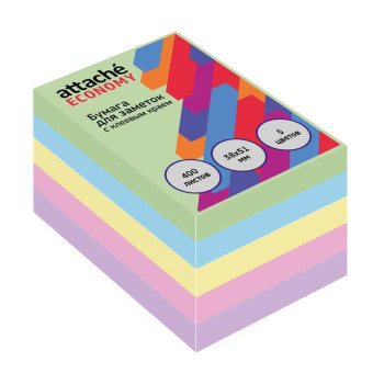 Стикеры Attache Economy 38x51 мм 5 цветов (1 блок на 400 листов)