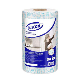 Салфетки хозяйственные в рулоне Luscan нетканое полотно 25х30 см 45 г/кв.м 100 листов