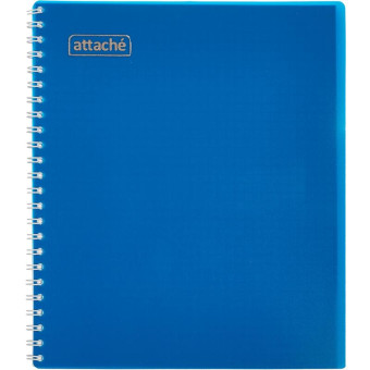 Тетрадь общая Attache Plastic А5 48 листов в клетку на спирали (обложка синяя, тиснение фольгой)