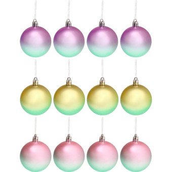 Набор шаров Miland Чудеса пластик разноцветные (диаметр 6 см, 12 штук в упаковке)