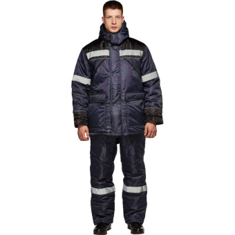 Костюм рабочий зимний мужской Памир-КПК с СОП темно-синий (размер 56-58, рост 182-188)