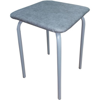 Табурет квадратный Strong серый (искусственная кожа, металл)