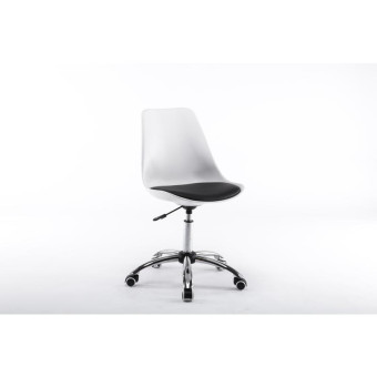 Кресло офисное Easy Chair 212 без подлокотников белое/черное (искусственная кожа/пластик/металл)