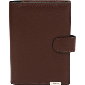 Обложка для проездного/для пропуска/для карт и удостоверений Fabretti  натуральная кожа коричневая