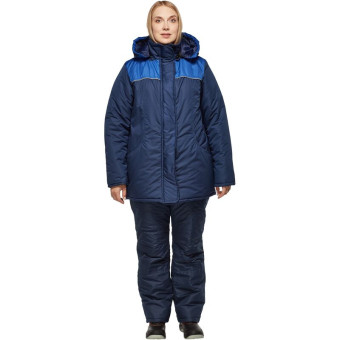 Куртка рабочая зимняя женская Снежана синяя/васильковая из ткани таслан (размер 56-58, рост 170-176)