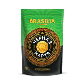 Кофе растворимый Черная Карта Exclusive Brasilia 150 г (пакет)