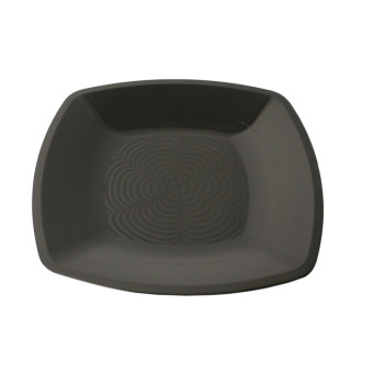 Тарелка одноразовая пластиковая 180х180 мм черная 12 штук в упаковке АВМ-Пластик