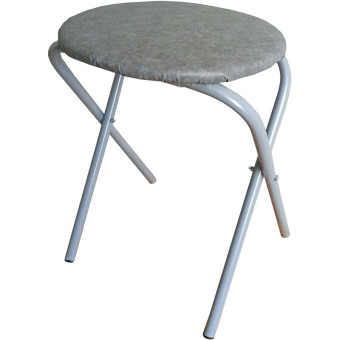 Табурет складной серый (искусственная кожа, металл)