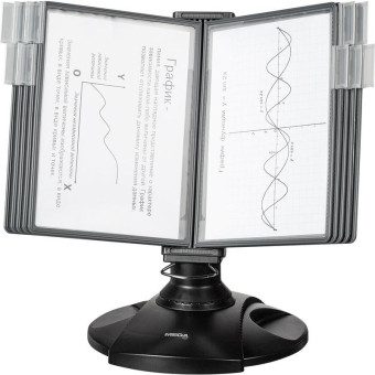 Демосистема настольная А4 вращающаяся 10 панелей серого цвета Promega office