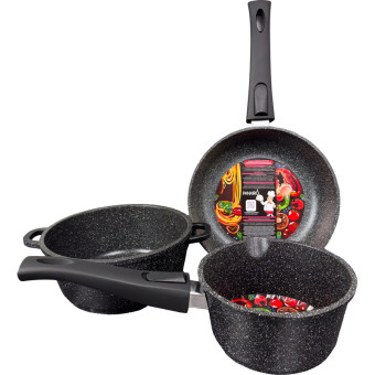 Набор посуды для приготовления Panairo Befordo BEF-NAB3-22+KAS.2+KOV  литой алюминий 3 предмета