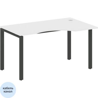 Стол эргономичный Metal System Style БП.СА-2 Пр правый (белый/антрацит,  1400х900х750 мм)