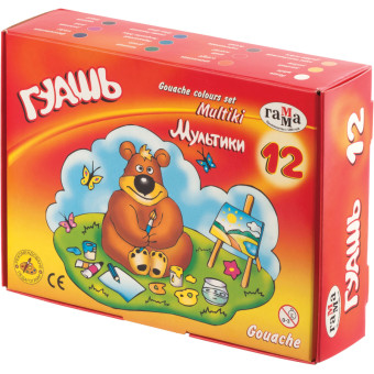 Гуашь Гамма Мультики 12 цветов по 20 мл