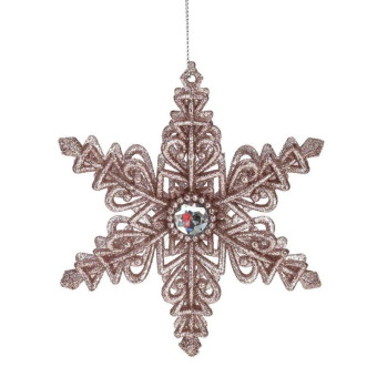 Новогоднее украшение Remeco Collection Снежинка полимер розовое (высота 12 см)