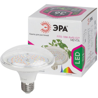 Фитолампа Эра FITO-18W-Ra90-E27 полного спектра 18 Вт E27