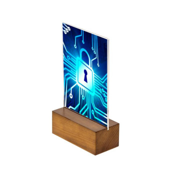 Подставка настольная для рекламных материалов А6 двусторонняя вертикальная на деревянной подставке Attache