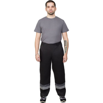 Брюки рабочие летние мужские л43-БР с СОП чёрные (размер 64-66, рост  182-188)