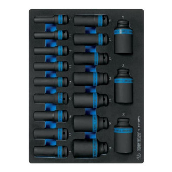 Набор головок шестигранных King Tony 10-36 мм 1/2" 19 предметов (9-4419MPV)