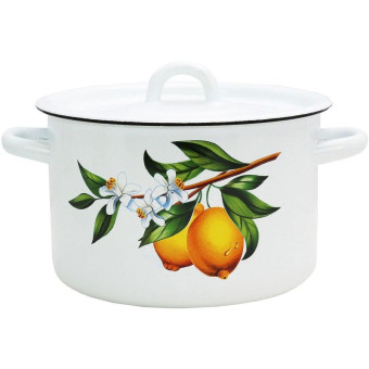 Кастрюля Эмаль Лимоны (550002607) 3 л эмалированная сталь с крышкой