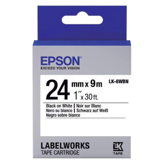Картридж для принтера этикеток Epson LK6WBN (24 мм x 9 м, цвет ленты белый, шрифт черный)