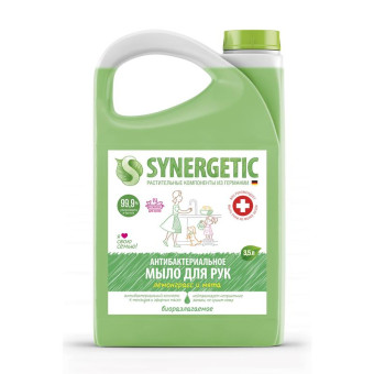 Мыло жидкое Synergetic антибактериальное Лемонграсс и мята 3.5 л
