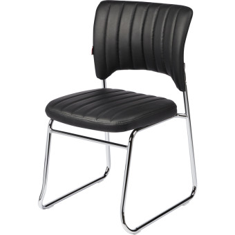 Стул офисный Easy Chair 809VPU чёрный (экокожа, металл хромированный)
