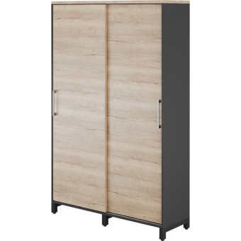 Гардероб Kobor HG-120/60/M black/natural дуб натуральный/чёрный муар  1200х600х1900 мм