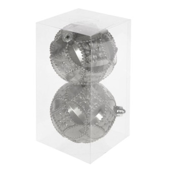 Украшение новогоднее Шар Карнавальный дуэт набор из 2 штук, D10 см